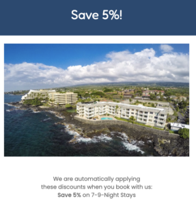 Kona Hawaii vacation rental specials